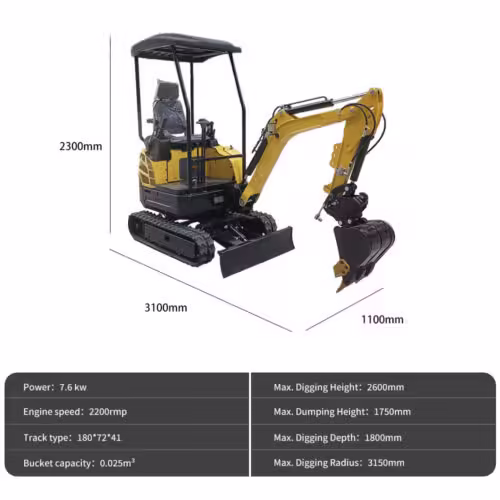 1.5 Ton Mini Excavator -15Eco