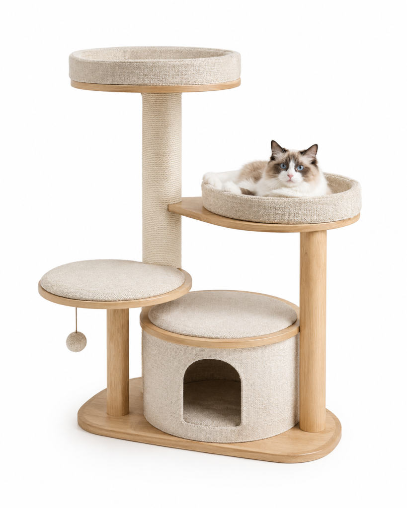 04 product cat tree with cotton nest