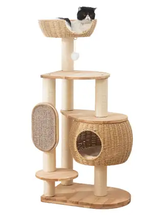 SRC-1016 Solid Rubberwood Cat Trees - PetNordy wholesale cat furniture