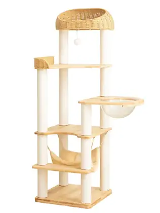 SRC-1022 Solid Rubberwood Cat Trees - PetNordy wholesale cat furniture