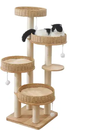 SRC-1024 Solid Rubberwood Cat Trees - PetNordy wholesale cat furniture