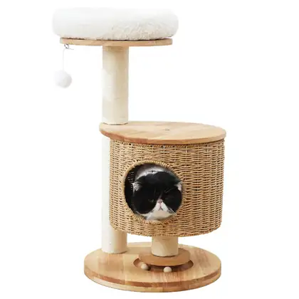 SRC-1027 Solid Rubberwood Cat Trees - PetNordy wholesale cat furniture