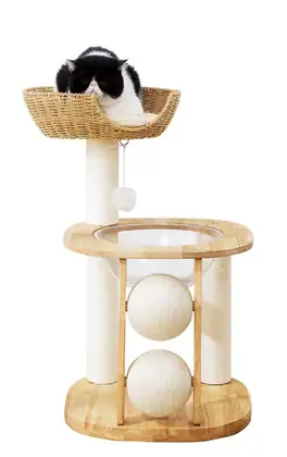 SRC-1029 Solid Rubberwood Cat Trees - PetNordy wholesale cat furniture